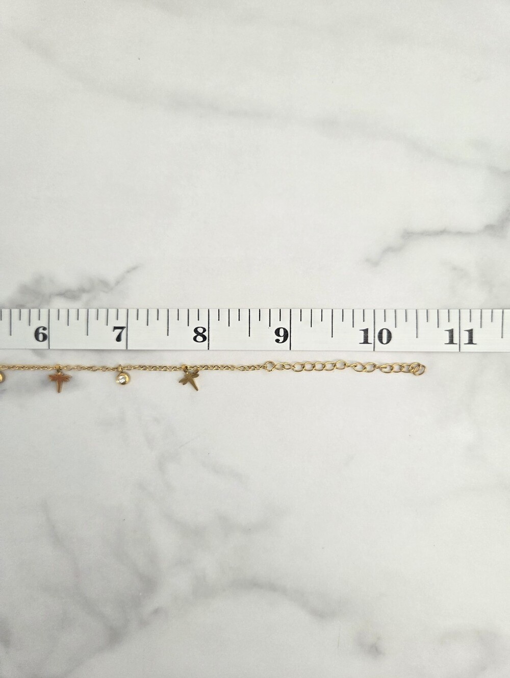​Gold Dragonfly Anklet Stainless Steel Cubic Zirconia Dainty Ankle Bracelet - Picture 12 of 12